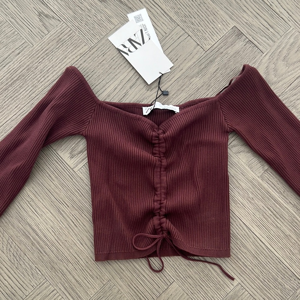 Zara off the shoulder crop top